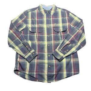 Woolrich Plaid Long Sleeve Button Up Shirt Mens M Outdoor Preppy